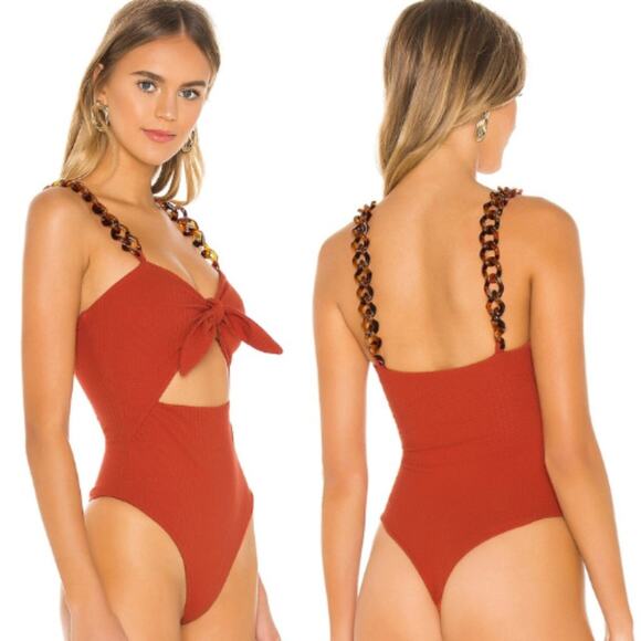 Privacy Please Glendon Bodysuit in Rust NWOT Size Small - Picture 3 of 3